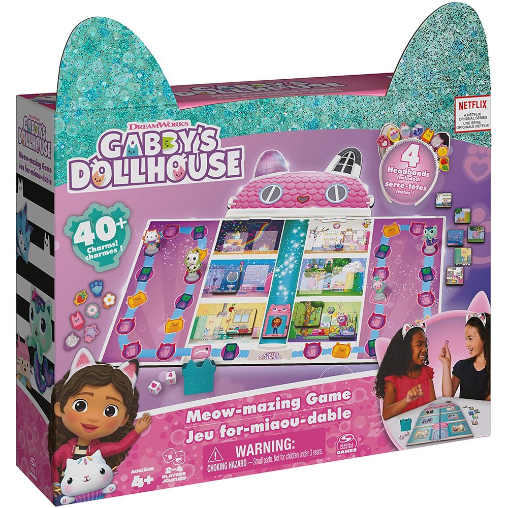 Gabby s Dollhouse Jogo de Tabuleiro Magico da Gabby para Criancas